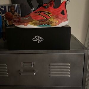 Li-Ning Red and Multicolor Athletic Sneakers